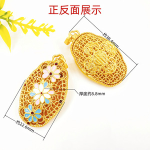 จี้ดอกไม้ลายฉลุสีทองทรายโบราณ โลหะผสมสังกะสี สร้อยคอเสื้อสเวตเตอร์ เครื่องประดับ ของขวัญสำหรับทุกเพศ - Product Image 4