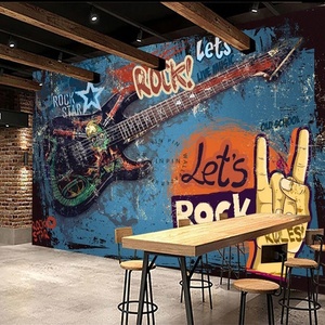 Papier peint extérieur de fond de <span class=keywords><strong>musique</strong></span> de style industriel rétro pour <span class=keywords><strong>bar</strong></span>-salon - Product Image 2