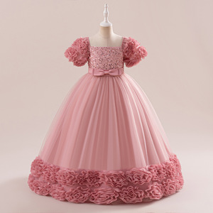 Vestidos de niña de las flores con lentejuelas al por mayor, de fábrica con <span class=keywords><strong>10</strong></span> años de experiencia, para bodas, Navidad, color blanco - Product Image 6