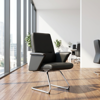 Fauteuil de bureau moderne en cuir avec coussin en éponge, dossier moyen, pour usage commercial