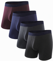 Caleçons longs extensibles OEM pour hommes, boxers anti-frottement avec ouverture frontale et poche de maintien