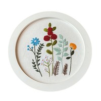 Kit de broderie au point de croix DIY, motif fleurs simples, peinture murale suspendue, matériel en tissu fait main, sac inclus, créatif, anglais