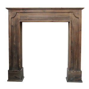 Luckywind Marrone Stile Rustico Francese Distressed Freestanding Decorativo Camino In Legno Per Soggiorno