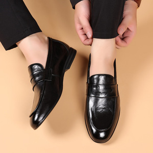 Mocassins en cuir pour hommes à bout pointu, à enfiler, semelle extérieure en caoutchouc souple, chaussures d'été formelles pour affaires - Product Image 3