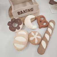 Juego de juguete de cesta de pan para juego de simulación, 6 uds., comida de panadería de simulación para niños, juego de rol de cocina, juguetes educativos para niños pequeños