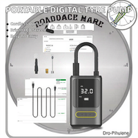 Pompe à air pour pneus de voiture en ABS de haute qualité, mini gonfleur numérique sans fil automatique portable avec LED, alimenté par batterie