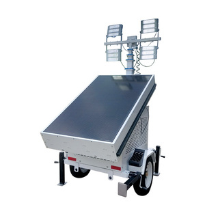Remorque d'éclairage solaire 3000W IP65 extérieur 5000K lumière du jour réglable pour chantiers de construction et entrepôts de charbon - Product Image 2
