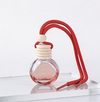 Flacon de parfum pour voiture en verre de 10 ml, vide, rechargeable, avec couvercle en bois, diffuseur d'huiles essentielles