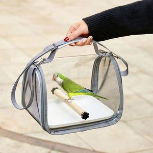 Cage de transport pour oiseaux en polyester avec sac de transport transparent et portable pour pigeon, lézard, conure, cockatiel - Product Image 4