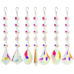 Colgante de Lujo AB con Cuentas Octogonales de Colores, Ecológico, Tallado, Atrapasol, para Navidad, Jardín, DIY, Cristal Colgante - Product Image 5
