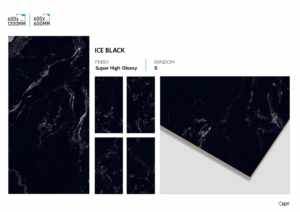 Carreaux de porcelaine super noirs de luxe polis 60x120cm, surface haute brillance pour les sols haut de gamme - Product Image 4