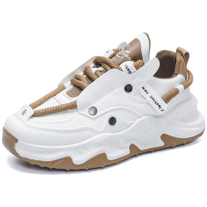 Zapatillas deportivas de plataforma para hombre, con diseño de parches a la moda, con cordones, informales, antideslizantes, con suela gruesa, estilo Dad Shoes para uso diario. - Product Image 5