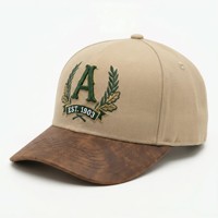 Gorra de Béisbol Vintage Estilo Universitario Americano de 6 Paneles, con Logotipo Bordado Personalizado, Visera Deportiva Estructurada, de Poliéster/Algodón Twill