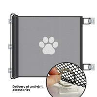 Barrière de sécurité rétractable automatique en tissu pour animaux domestiques, clôture pour chiens et chats, filet d'isolation pour escaliers et couloirs intérieurs, sans perçage