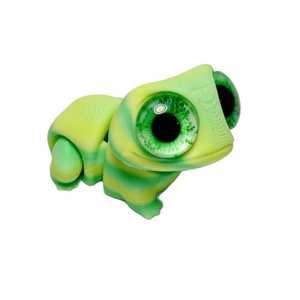 Ornements grenouille/gecko mignons à grands yeux imprimés en 3D, mini-jouet grenouille articulé avec yeux en verre artificiel, cadeau transfrontalier - Product Image 5