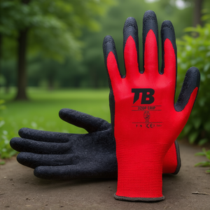 Guanti da Lavoro Tb 320p con Impugnatura Rivestita in Lattice Rosso Nero Taglia T 9 per Uso Meccanico - Product Image 3