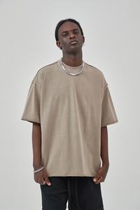 เสื้อยืดผู้ชายสีฟอกกรด275กรัมเสื้อยืดวินเทจโอเวอร์ไซซ์ผ้าฝ้าย100% ย้อนยุคหินสีดำ - Product Image 5