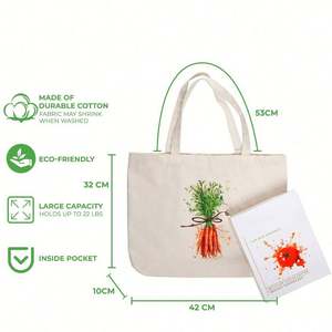 Grand sac en toile de coton avec motif rayé, sacs de courses réutilisables personnalisés pour les courses, personnalisés avec impression de logo - Product Image 6