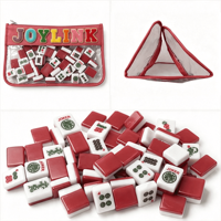 Sac de rangement pour tuiles de Mahjong, pochette transparente en PVC avec fermeture éclair, étui de voyage léger et portable rouge indien pour Mahjong américain – Offre Spéciale