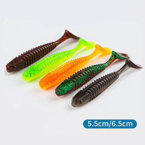 طُعم صيد بلاستيكي ، طُعم صيد من السيليكون ، إغراء مطاطي متذبذب TPE ، إغراء 55 ، 65 ، إغراء ناعم بذيل T لبايك - Product Image 3