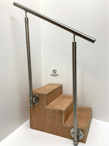 Barandilla de Escalera Moderna y Contemporánea de Acero Inoxidable con Abrazaderas de Vidrio, Diseño para Uso en Hoteles, Resistente al Óxido - Product Image 6