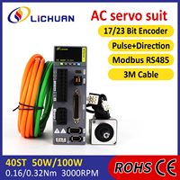 Lichuan haute précision STO ABZ 220V 0.8/1.1A 3000 tr/min IP65 0.16/0.32N.m contrôleur de servomoteur 50W/100W AC Kit de pilotes de servomoteur