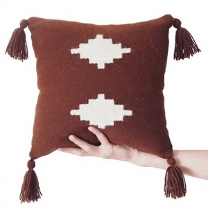 Hot Selling Moroccan Wool Kilim Indian Cushion <b>Covers</b> Geometric Pattern <b>Sofa</b> Cushion Pillows Factory Price From Indian Supplier - Product Image 1