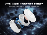 Traceur intelligent Life Tag étanche en plastique, mini porte-clés, localisateur pour animaux de compagnie, anti-perte, commande vocale, compatible Android/iOS, pour portefeuilles