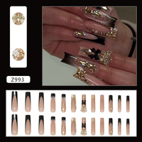 Uñas Postizas de Diseño Nuevo, Forma Almendrada Ovalada, con Diamantes, Precio de Fábrica, Venta al Por Mayor
