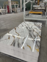 Panneau mural en marbre SPC de 2 mm et 3 mm, revêtement UV haute brillance, résistant à l'humidité, motif floral moderne, pour usage commercial et domestique
