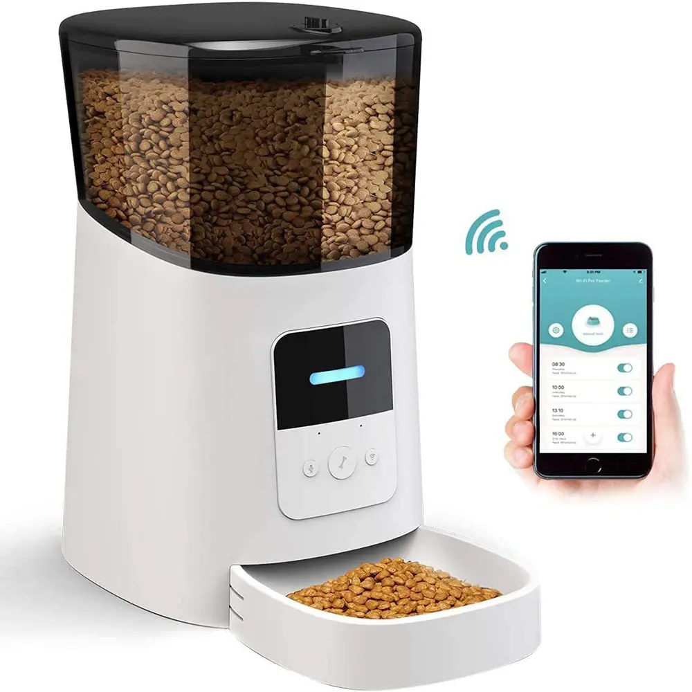 Alimentatore automatico per cani e gatti abilitato Wi-Fi 6L-alimentatore automatico con porzione Contro