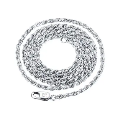 NINE'S Neck Chain Wholesale Popular Hiphop Men Jewelry 925 Sterling Silver Diamond-Cut Rope Chain Necklace
