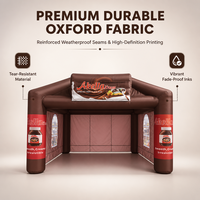 Tente gonflable personnalisée marron pour kiosque de bar à chocolat, stand promotionnel extérieur, tente gonflable pour marque alimentaire, marketing