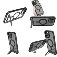 Casing Magnetik Tahan Lama dengan Penyangga untuk iPhone 11 12 13 14 15 16 Pro Max 17 Air Plus, Aksesoris Ponsel Grosir