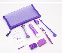 Kit de cuidado bucal de ortodoncia de 8 piezas, incluye cera de ortodoncia, cepillo de dientes, hilo dental, espejo bucal, regalo de clínica de ciencia médica