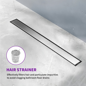 Desagüe de Ducha Invisible de 24 Pulgadas con Acabado de Acero Cepillado, Desagüe Lineal de Acero Inoxidable para Inserción en Azulejos, para Remodelación de Baños - Product Image 4
