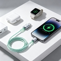 Kabel Pengisian Cepat USB C ke C 60W Berlapis Perak, Kabel Sinkronisasi Data dengan Konektor Paduan Seng untuk Ponsel, Tablet, MacBook