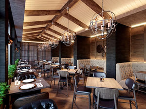 Mostrador de barra de madera clásico Restaurante personalizado Diseño de barra interior Ideas de renovación retro-para aplicación de pub - Product Image 2