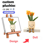 Peluche Mignonne Plante en Pot Rouge Douce, Jouet en Peluche Fleur, Poupée en Pot de Simulation, Décoration de Bureau à Domicile, Cadeau OEM/ODM