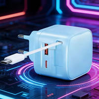 Chargeur rapide USB-C 90W avec prise EU US UK, chargeur rapide pour téléphone portable USB Type C 90W avec câble USB C rétractable