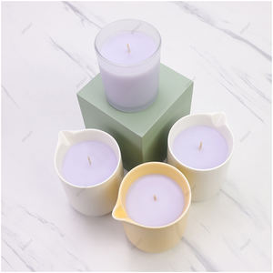 Vela de masaje corporal de cerámica de alta calidad al por mayor, vela de masaje con tarros de aceite esencial, boquilla y tapa - Product Image 2