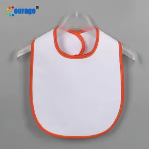 Decorativo cerchio di colore morbido tessuto del bambino bavaglini in bianco di sublimazione alimentazione del bambino bib