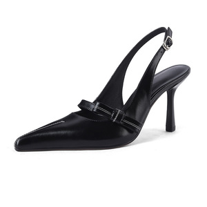 Chaussures en cuir véritable de haute qualité pour femmes, sandales élégantes à bout pointu, talons fins sexy, pour soirées et occasions spéciales. - Product Image 1
