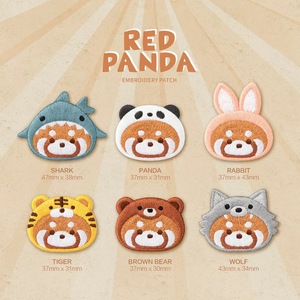 Toppe Ricamate Autoadesive a Forma di Panda Rosso, Applicazioni Assortite di <span class=keywords><strong>Animali</strong></span> per Cosplay, Abbigliamento e Lavoretti Fai-da-Te per Bambini - Product Image 1