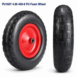 ล้อรถเข็น PU1607 4.80/4.00-8 ขนาด 16 นิ้ว ยางโฟม PU ขอบเหล็ก ลูกปืน  อะไหล่สำหรับรถเข็นมือ/รถเข็นล้อเลื่อน - Product Image 1