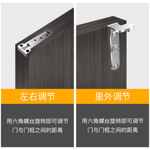 Bisagra de puerta ajustable de 180 grados, de aleación de zinc, pivotante oculto superior e inferior para puertas de madera y uso en cajones - Product Image 5