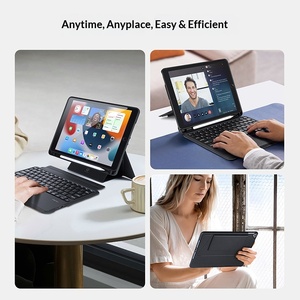 เคสป้องกันแท็บเล็ตแบบพับได้หลายมุม แยกส่วนได้ พร้อมคีย์บอร์ดแม่เหล็กไร้สาย <span class=keywords><strong>3</strong></span> in 1 สำหรับ iPad 10.2 Pro 11 - Product Image 3