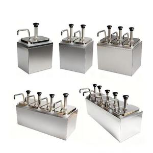 Dispensador de Salsas Comercial de Acero Inoxidable de 2L con 3 Cabezales, Dispensador de Condimentos de Triple Cabezal para Cafetería - Product Image 4