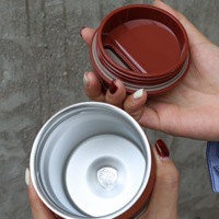 Mug de voyage isotherme en acier inoxydable à double paroi, à large ouverture, 280 ml et 550 ml, avec couvercle, maintien thermique 12-24 heures