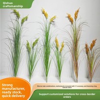 Rumput Buatan Qishuo, Biji-bijian Padi, Tangkai, Rumput Reed, Tanaman Hias, Ornamen Dekoratif, Buket Bunga Indoor Outdoor, Dekorasi Lanskap
